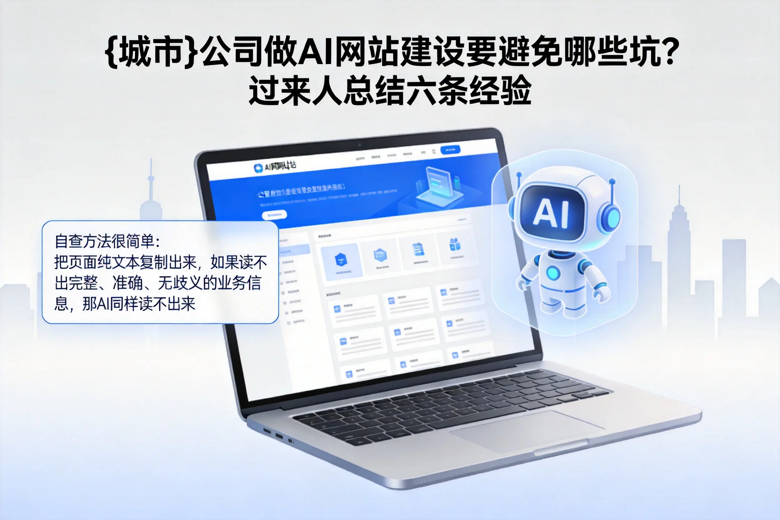 石河子公司做AI网站建设要避免哪些坑？过来人总结六条经验