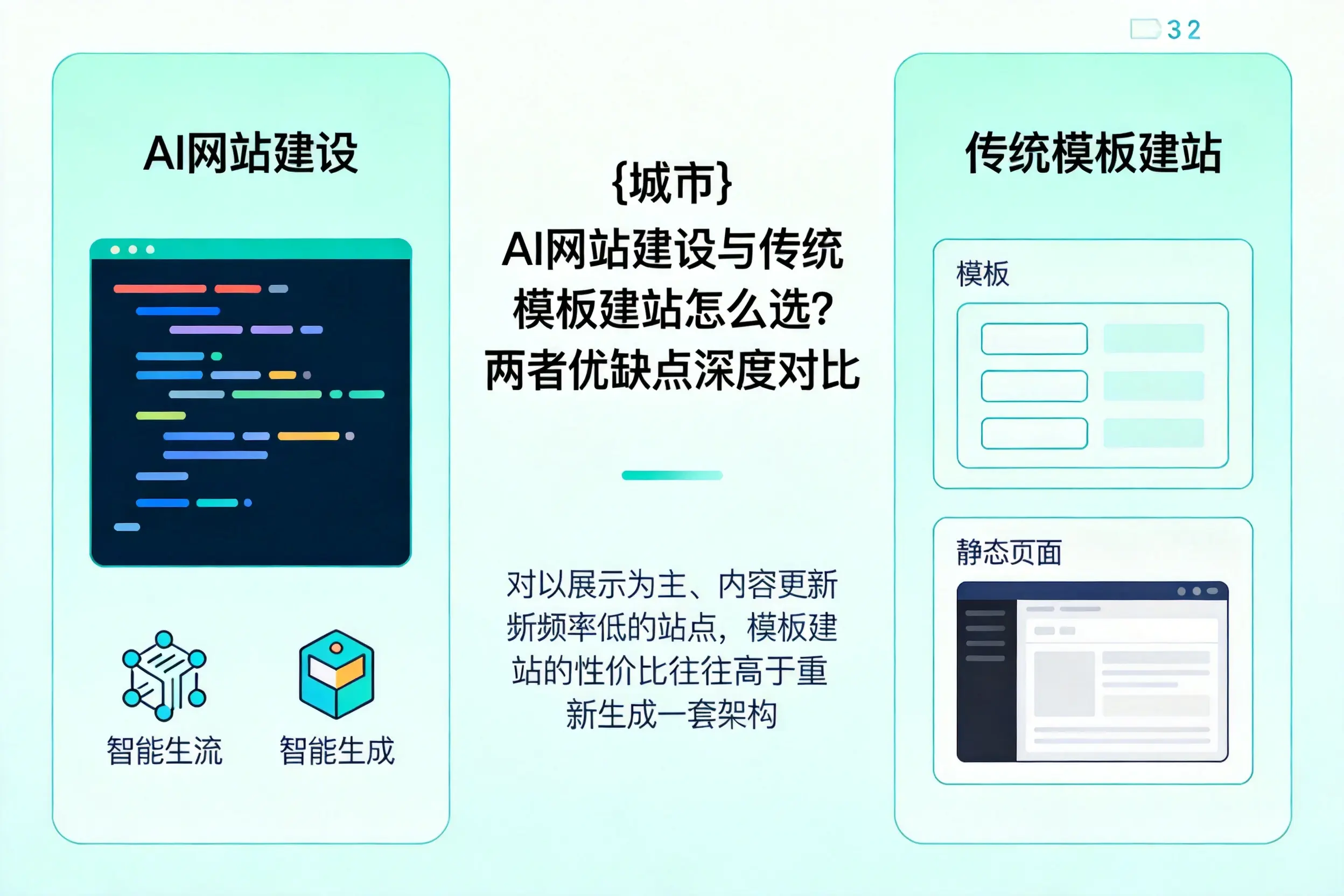 石河子AI网站建设与传统模板建站怎么选？两者优缺点深度对比