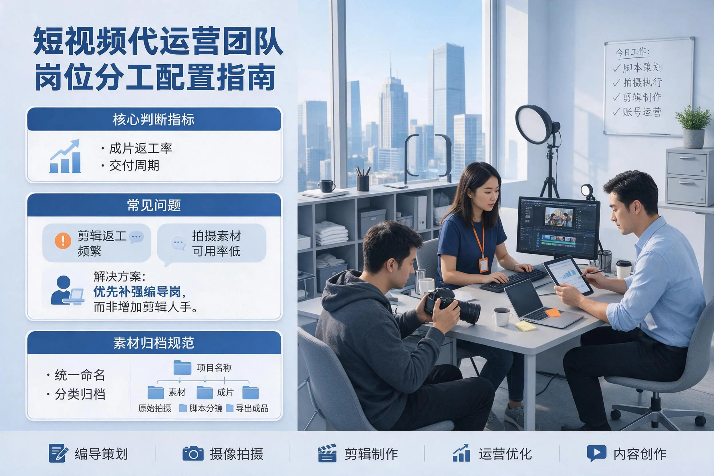 短视频代运营团队如何配置？石河子企业岗位分工科普说明