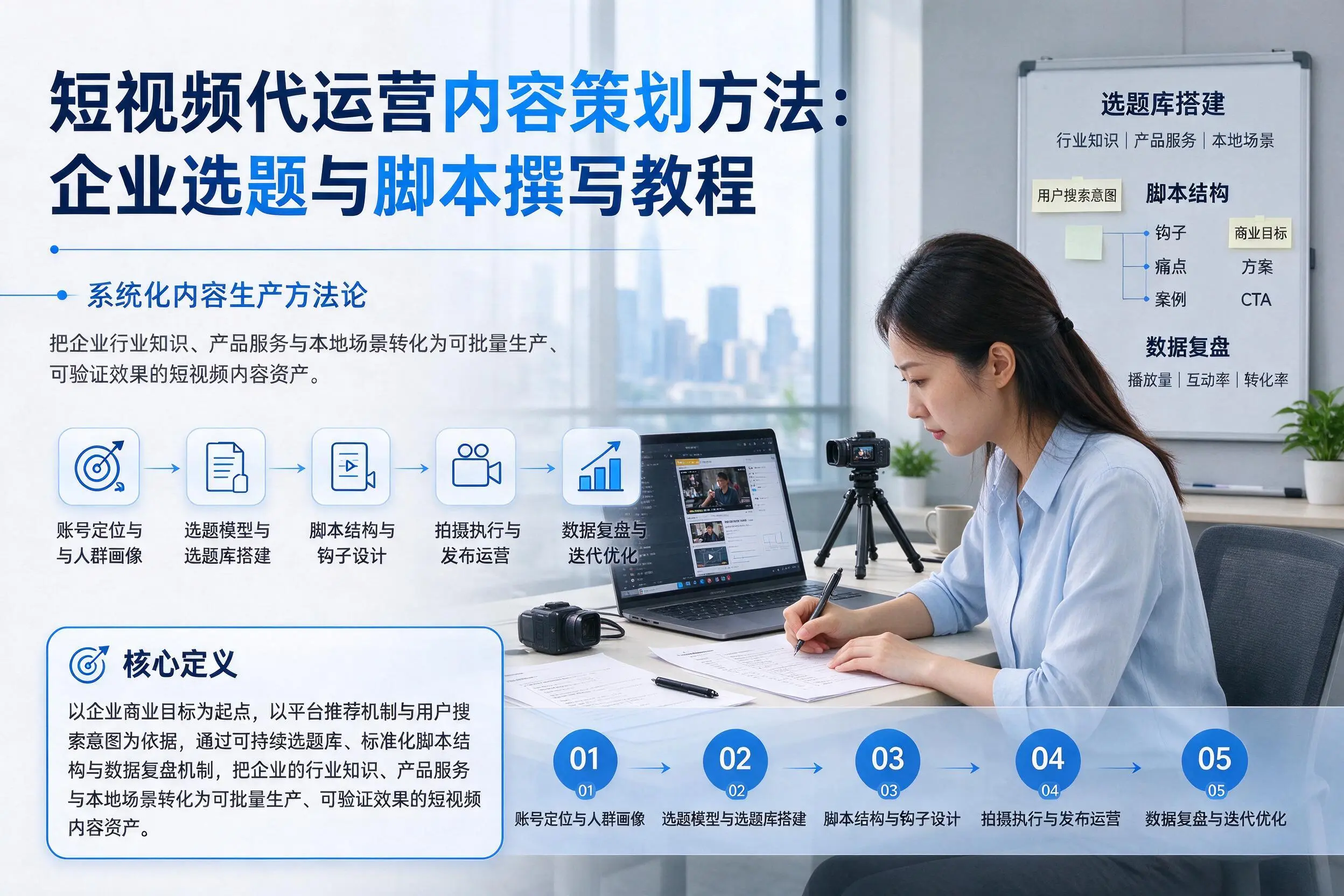 短视频代运营内容策划方法:石河子企业选题与脚本撰写教程