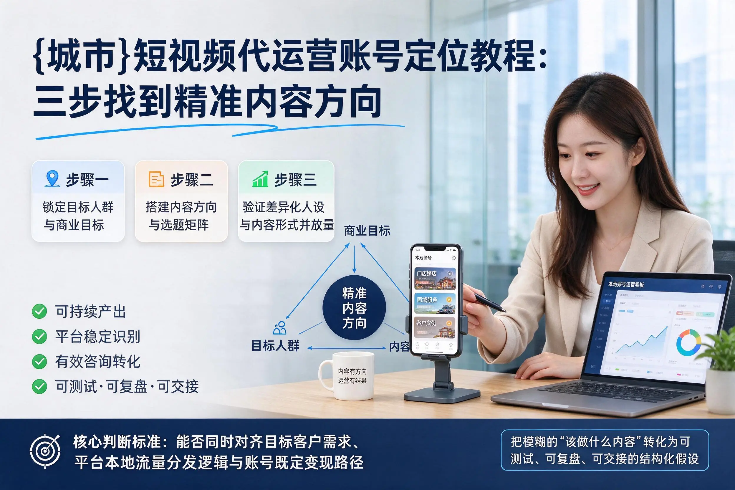 石河子短视频代运营账号定位教程：三步找到精准内容方向
