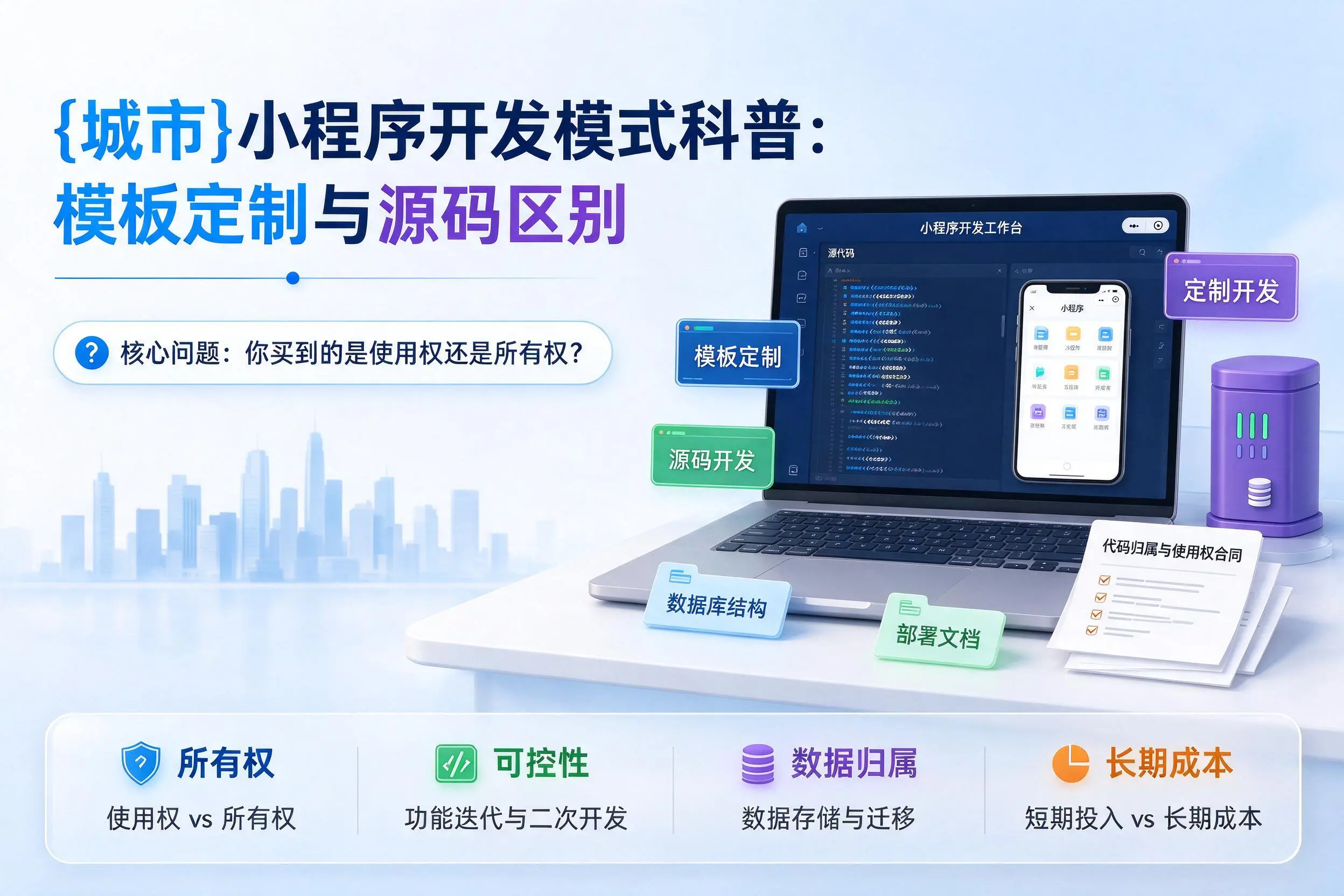 石河子小程序开发模式科普:模板定制与源码区别