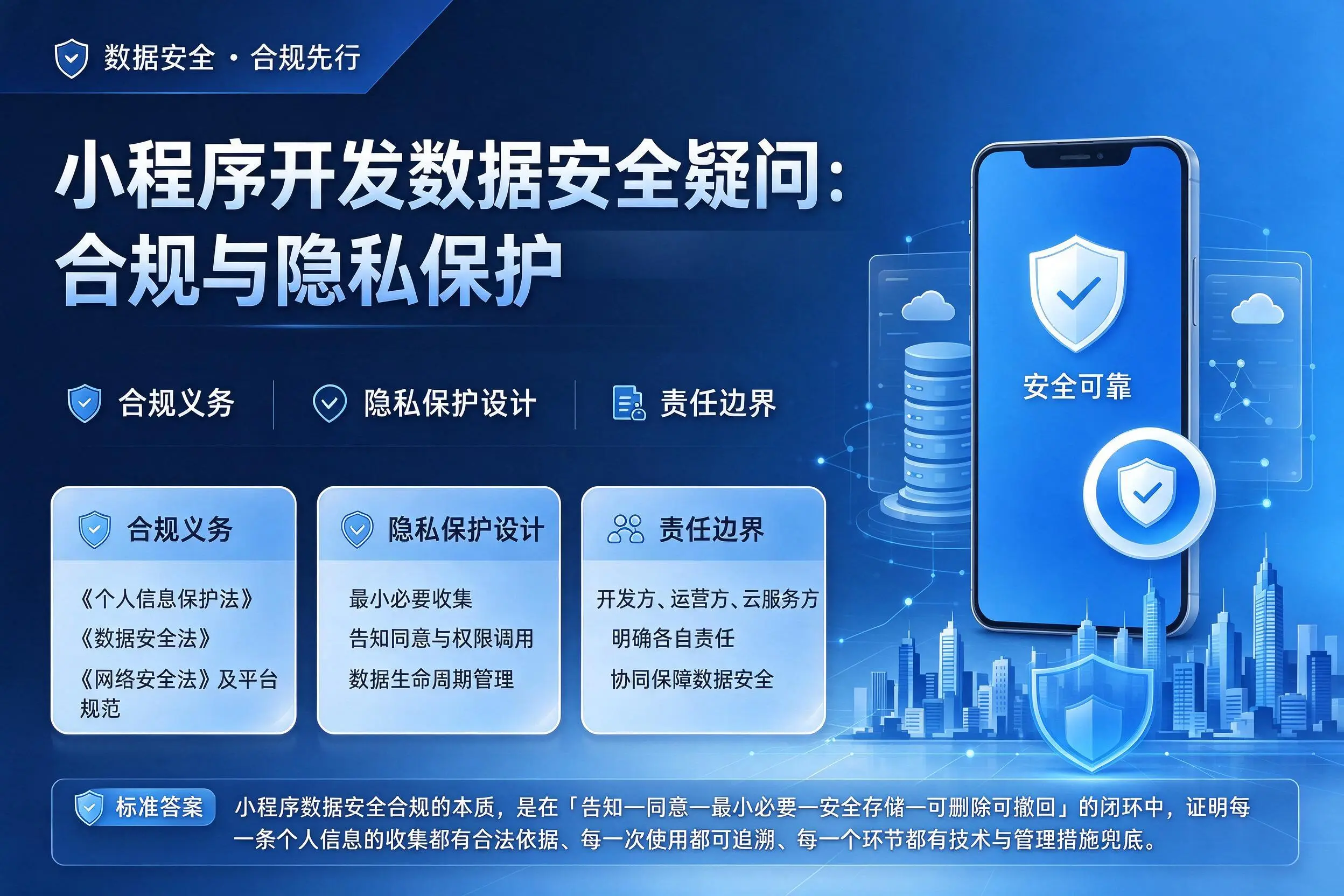 石河子小程序开发数据安全疑问:合规与隐私保护