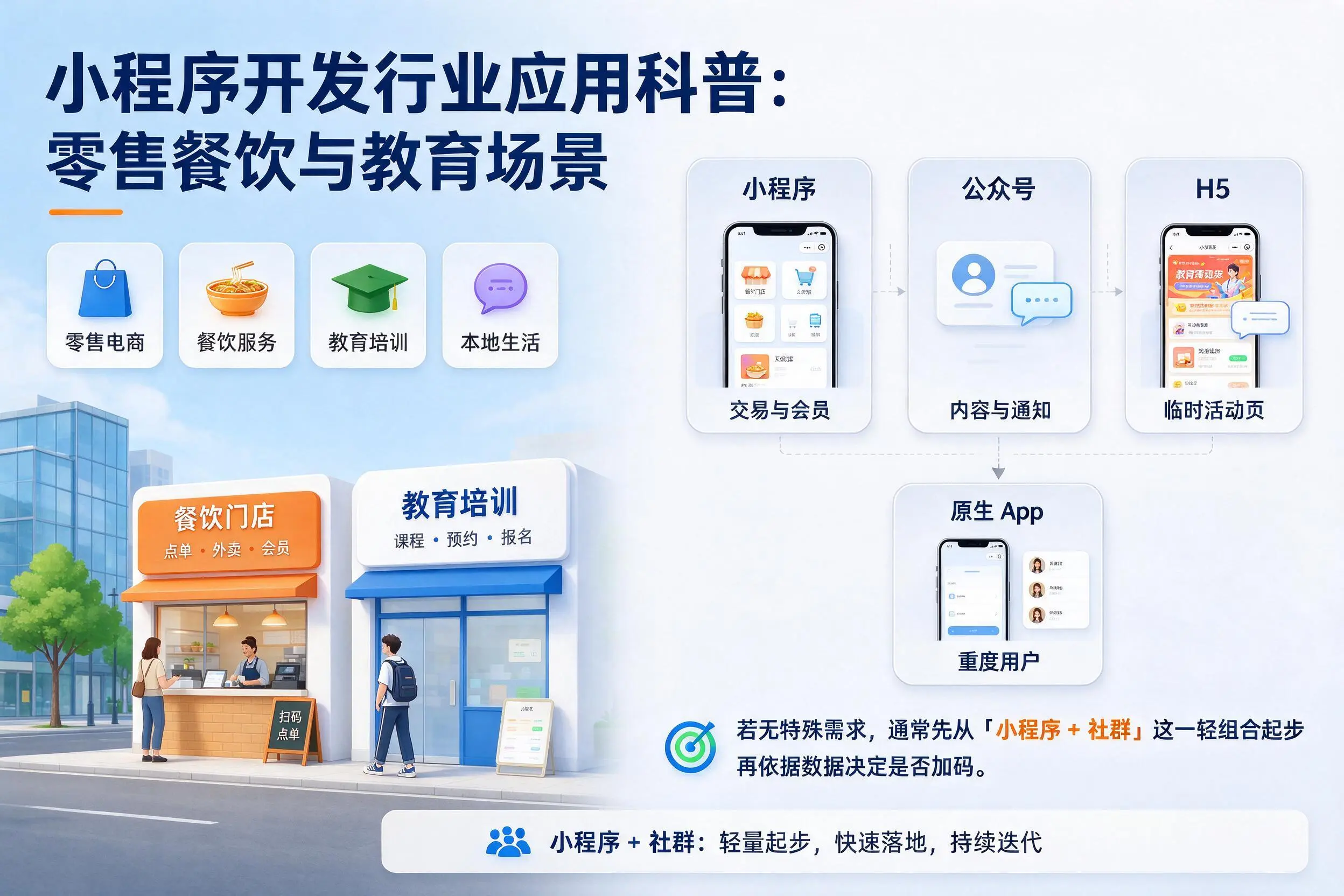 石河子小程序开发行业应用科普:零售餐饮与教育场景