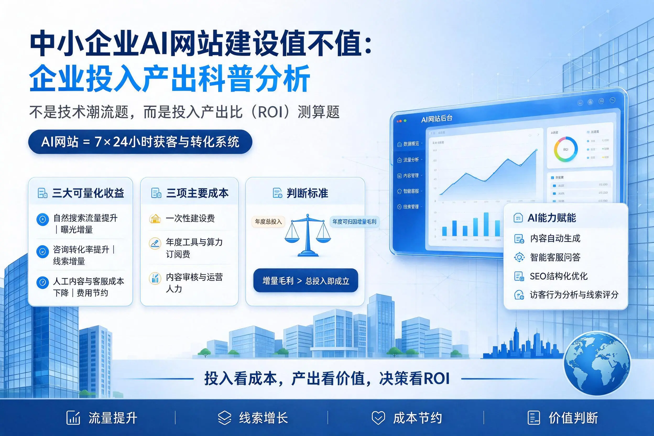 中小企业AI网站建设值不值:石河子企业投入产出科普分析