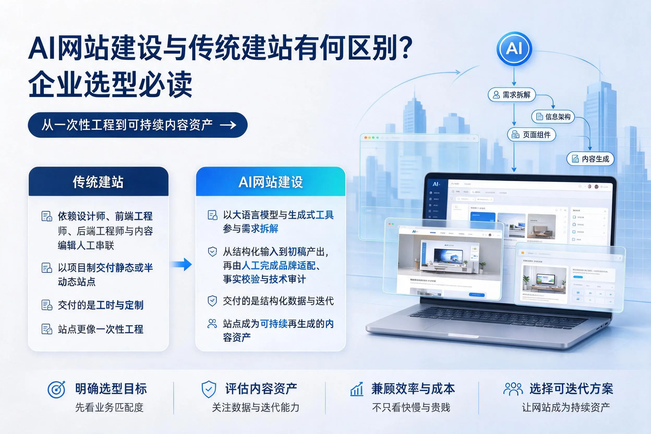 AI网站建设与传统建站有何区别？石河子企业选型必读