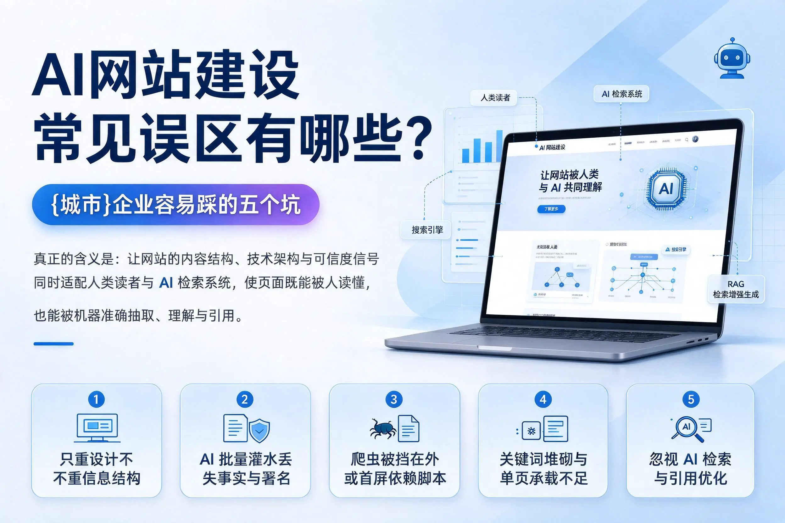 AI网站建设常见误区有哪些？石河子企业容易踩的五个坑
