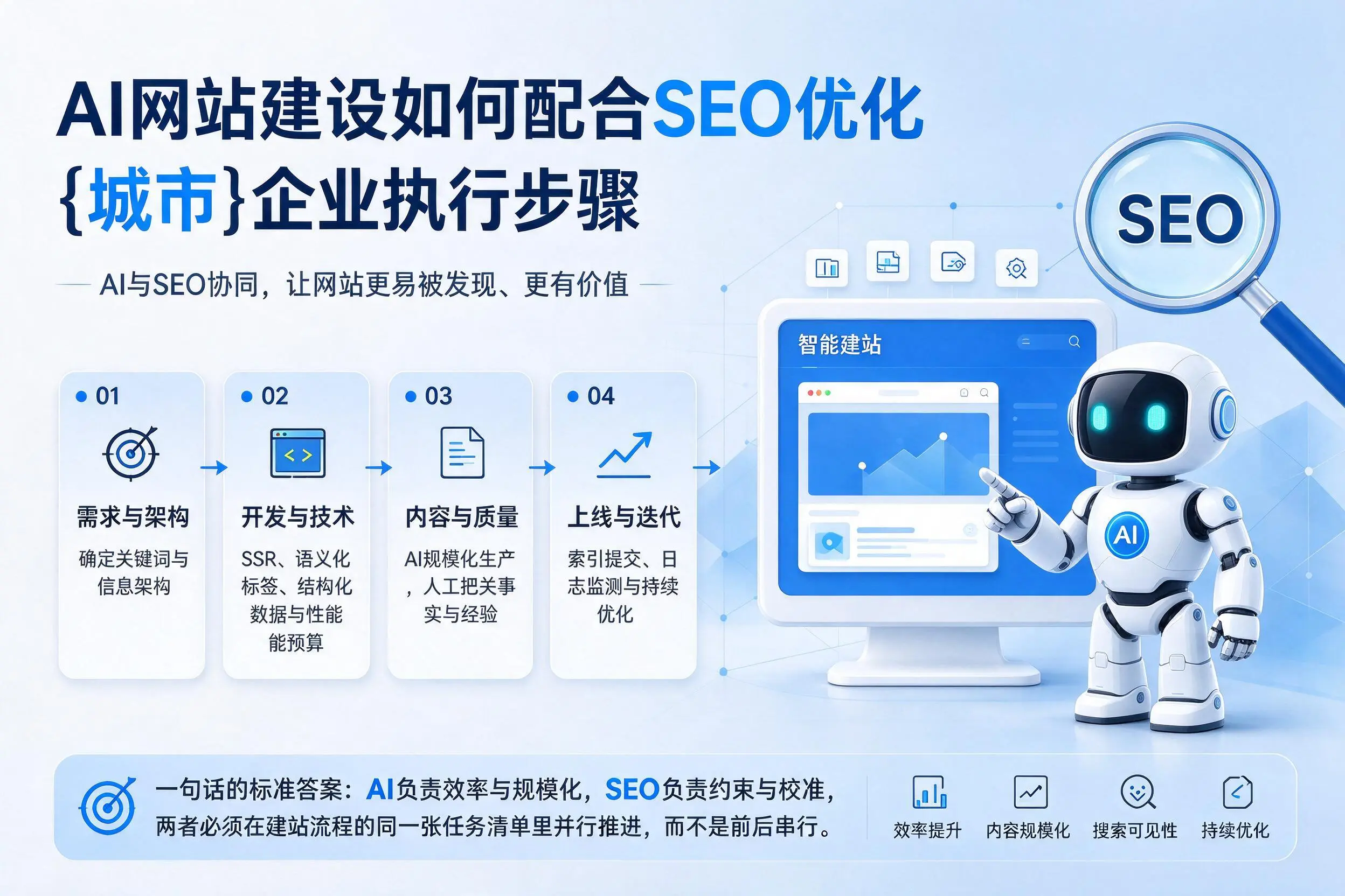 AI网站建设如何配合SEO优化,石河子企业执行步骤