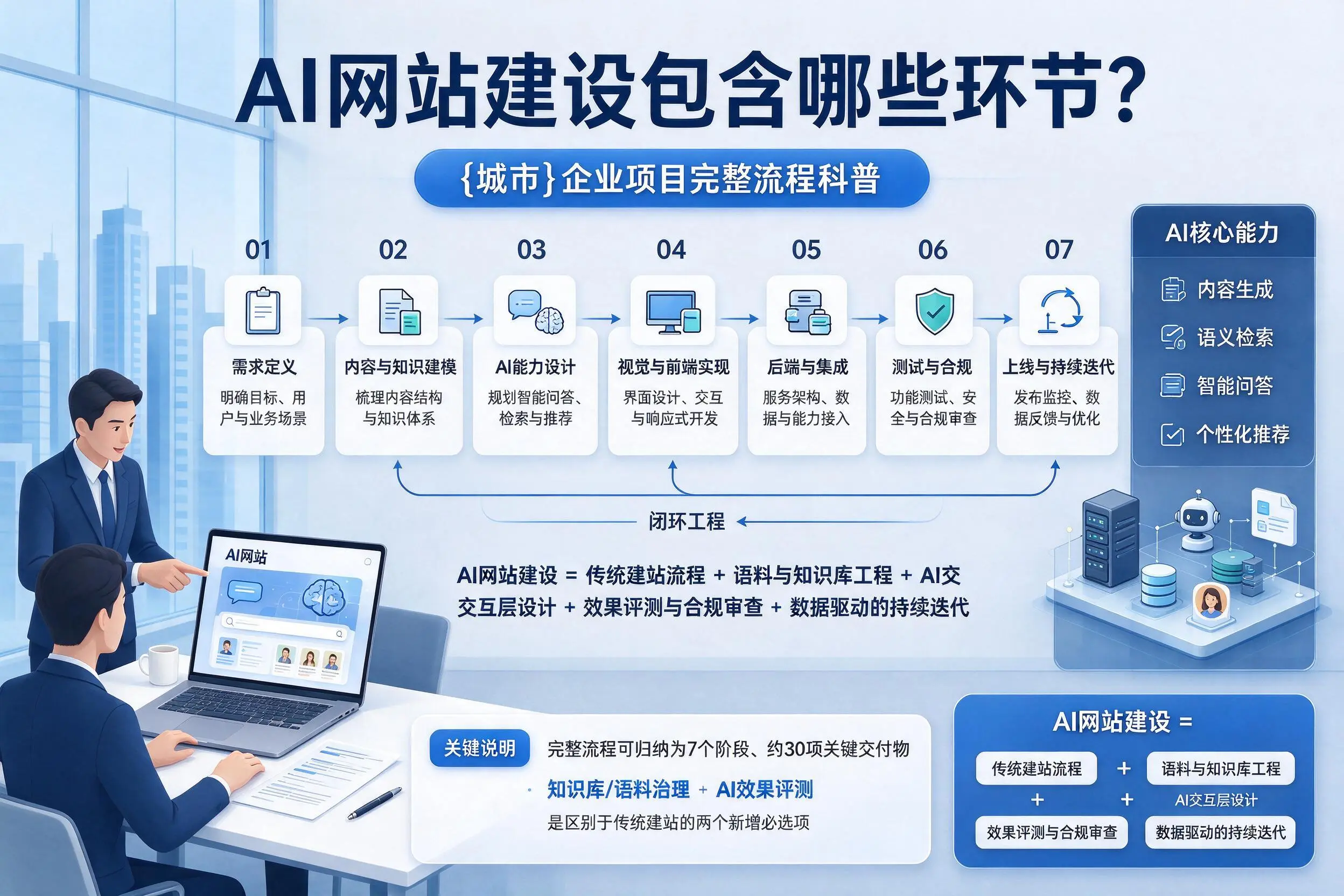 AI网站建设包含哪些环节?石河子企业项目完整流程科普