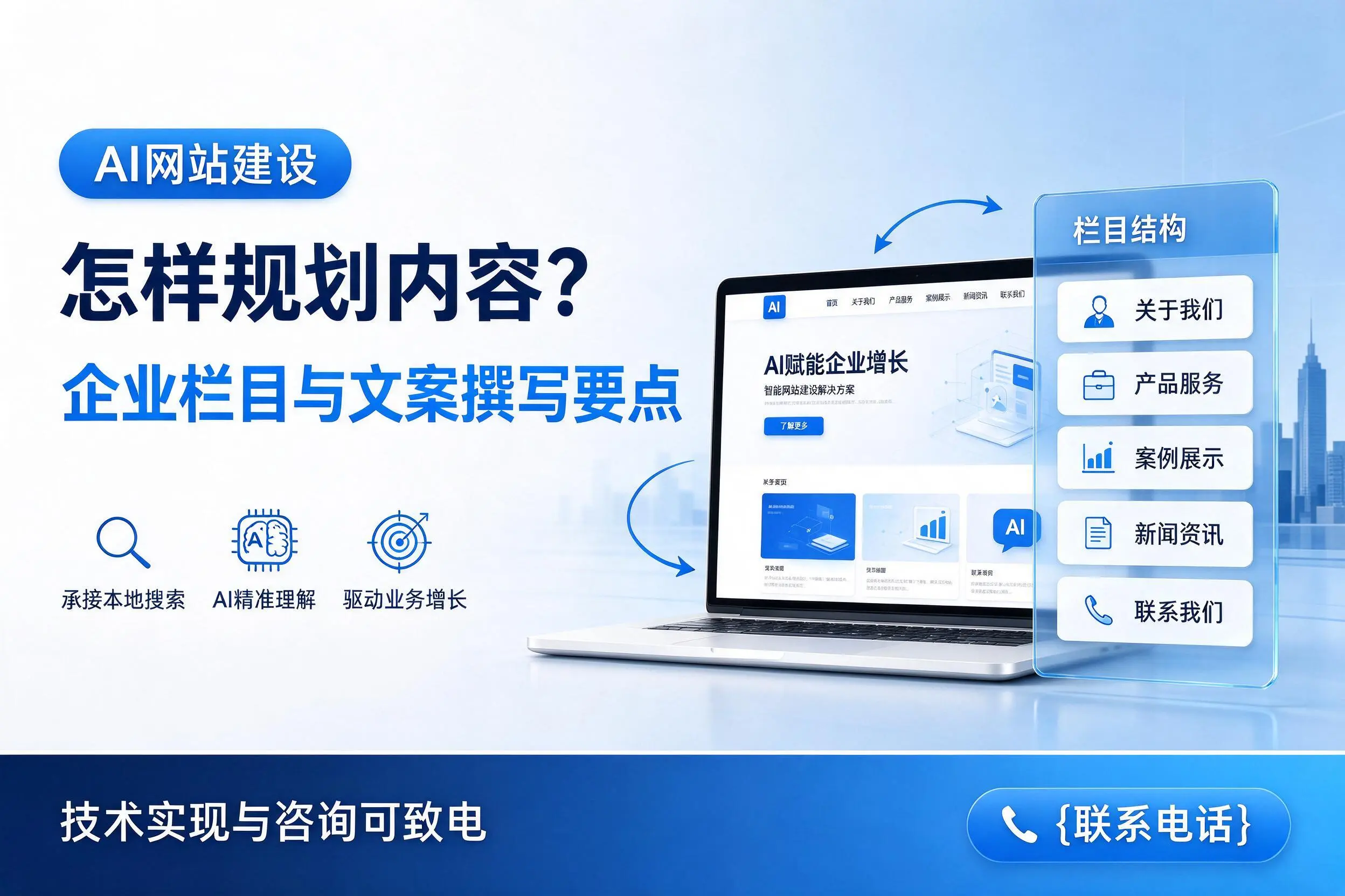 AI网站建设怎样规划内容？石河子企业栏目与文案撰写要点