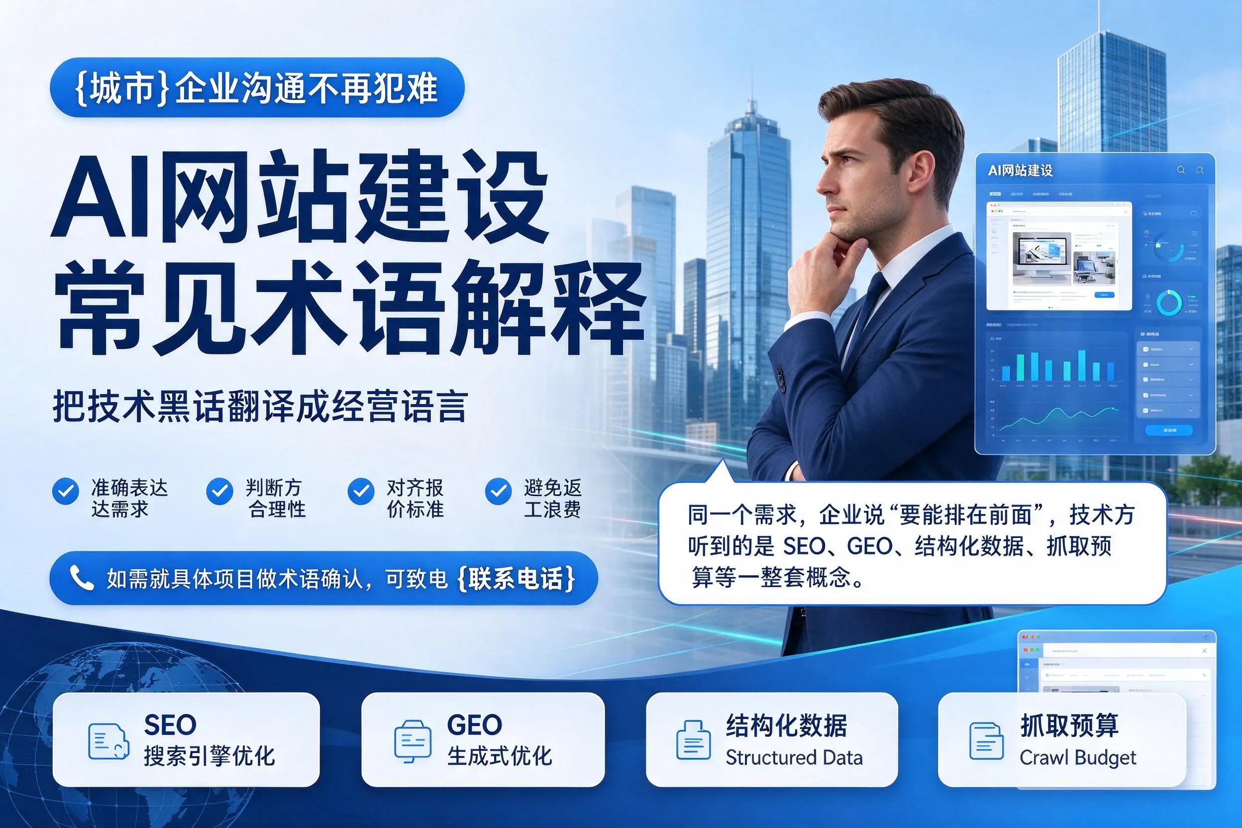 AI网站建设常见术语解释，石河子企业沟通不再犯难