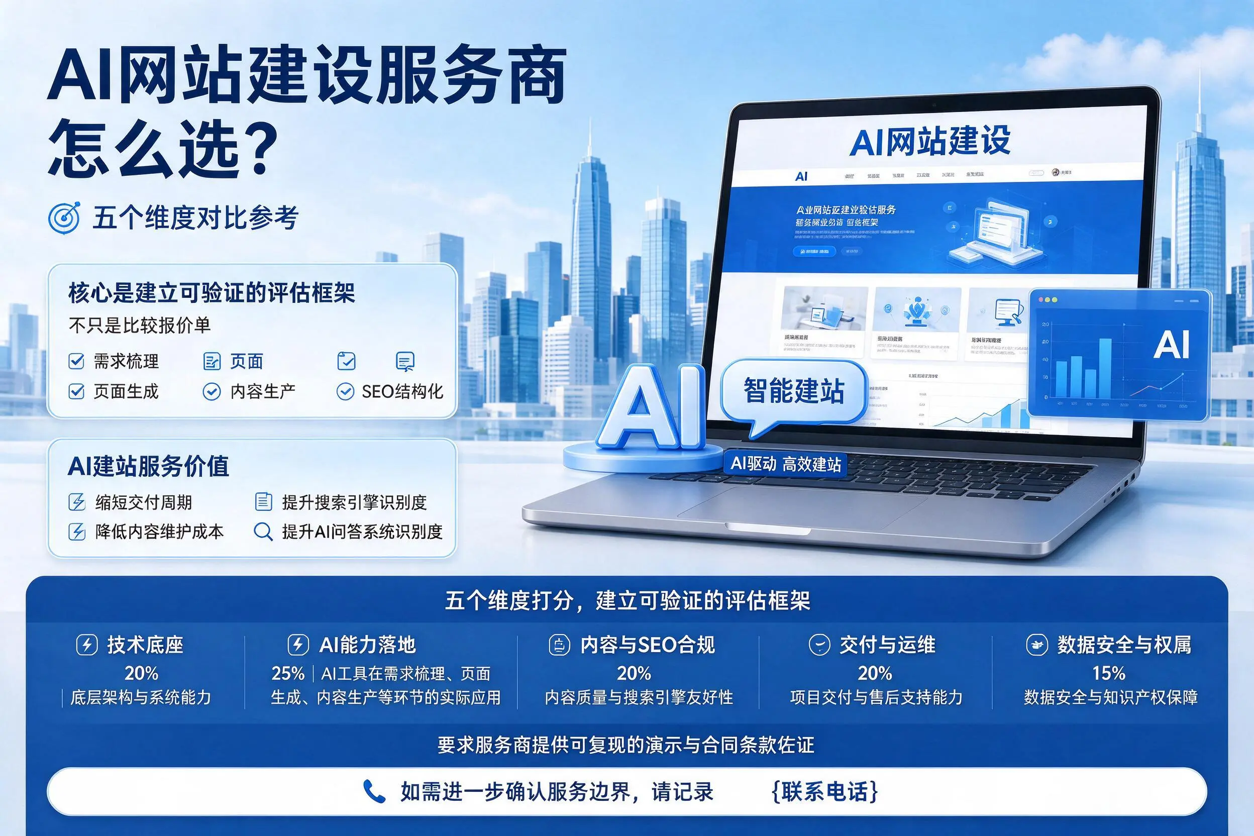石河子AI网站建设服务商怎么选？五个维度对比参考