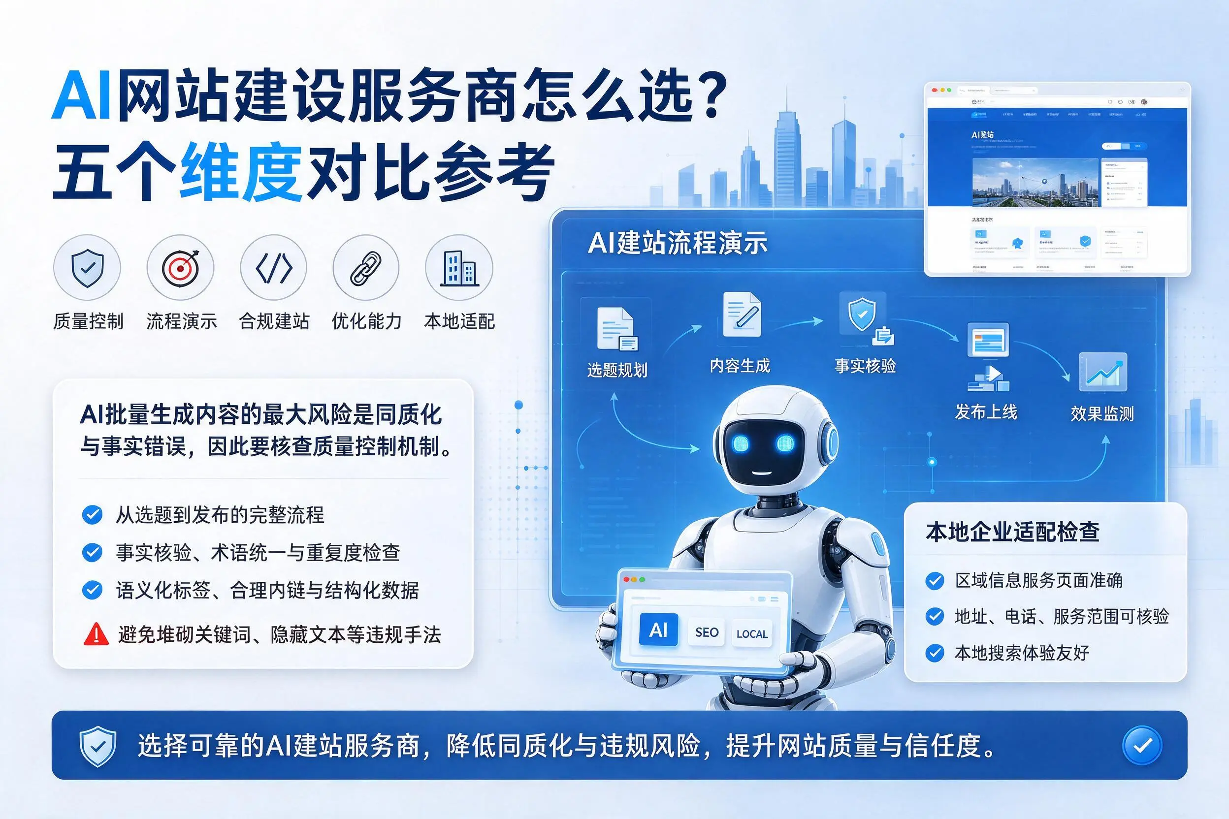 石河子AI网站建设服务商怎么选？五个维度对比参考