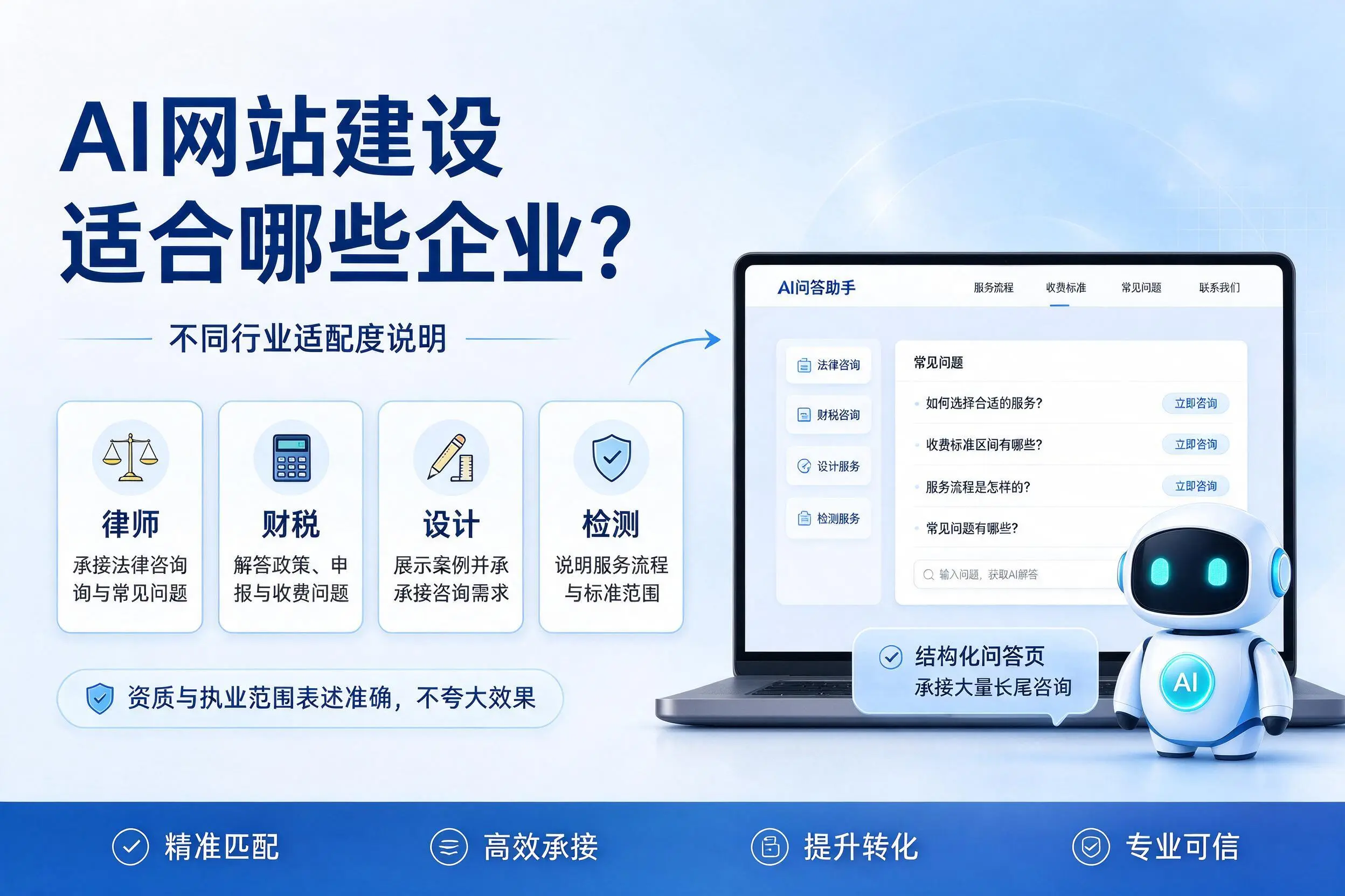 AI网站建设适合哪些企业?石河子不同行业适配度说明